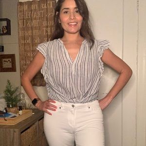 White stretchy pants